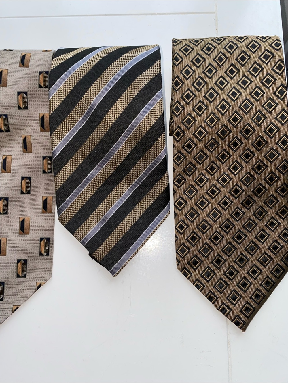 Men's Assorted Brown and Neutral Patterned Ties - Pack of 4, Vintage Classic - Picture 3 of 13